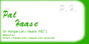 pal haase business card